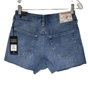 NWT TRUE RELIGION Maisie Raw Hem Denim Shorts Size 29
